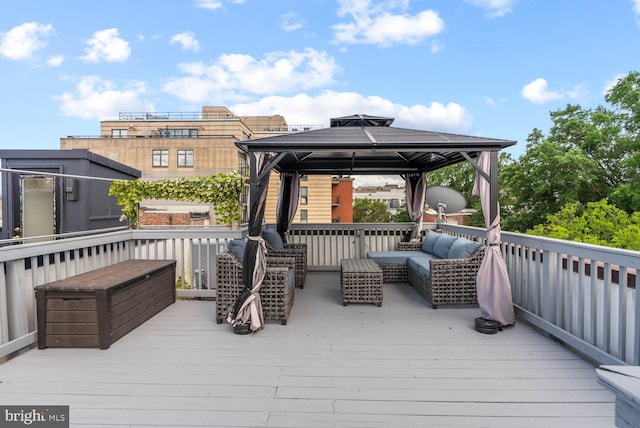 1406 Corcoran St NW Unit D, Washington, DC 20009 - wooden deck featuring a gazebo and an outdoor hangout area