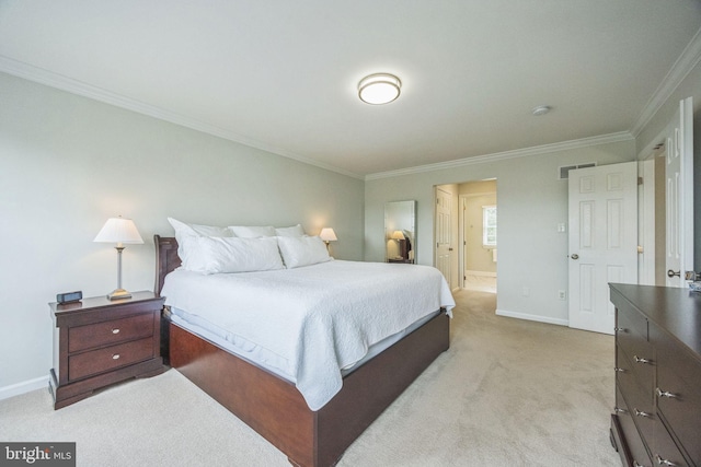 31 Bramley Rd, Moorestown, NJ 08057 - bedroom featuring light colored carpet, crown molding, and baseboards