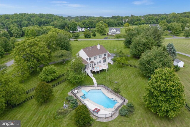 17760 Julie Ann Ct, Hamilton, VA 20158 - aerial view of property and surrounding area with a pool area