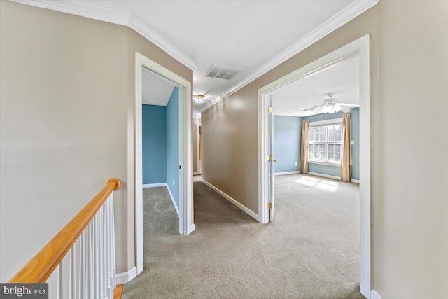 17760 Julie Ann Ct, Hamilton, VA 20158 - hall featuring carpet flooring, baseboards, and ornamental molding