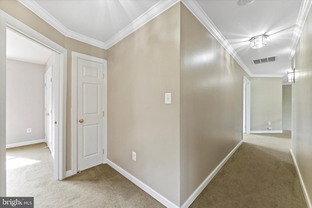 17760 Julie Ann Ct, Hamilton, VA 20158 - corridor featuring carpet flooring, baseboards, and crown molding