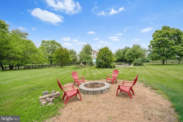 17760 Julie Ann Ct, Hamilton, VA 20158 - view of yard with an outdoor fire pit