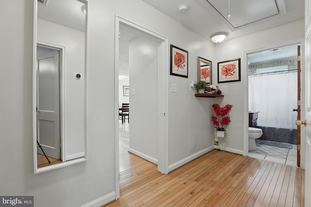6836 Standish Dr, Hyattsville, MD 20784 - corridor with light wood-style floors and baseboards