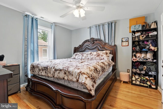 6836 Standish Dr, Hyattsville, MD 20784 - bedroom featuring light wood finished floors, ceiling fan, and baseboards