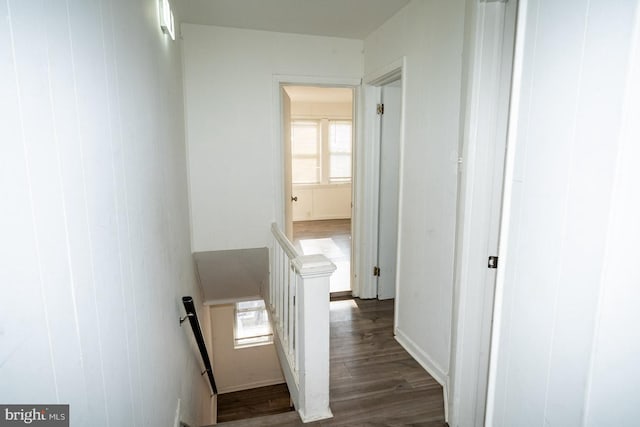 1011 Andrews Ave, Darby, PA 19023 - hall with an upstairs landing and dark wood-type flooring