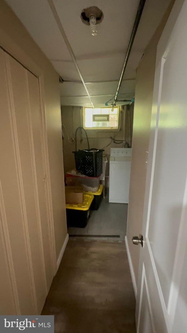 3707 Howard Park Ave, Baltimore, MD 21207 - hallway featuring washer / dryer