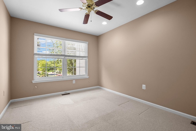 13 Honey Locust Ln, Newtown, PA 18940 - spare room with baseboards, carpet, recessed lighting, and ceiling fan