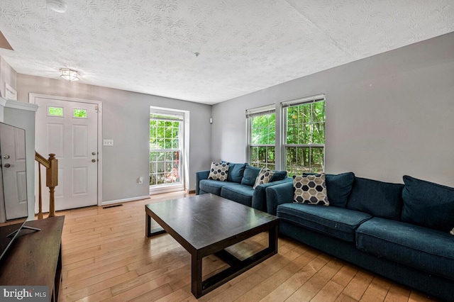 3218 Water Lily Ct, Laurel, MD 20724 - living room featuring light wood finished floors and a textured ceiling