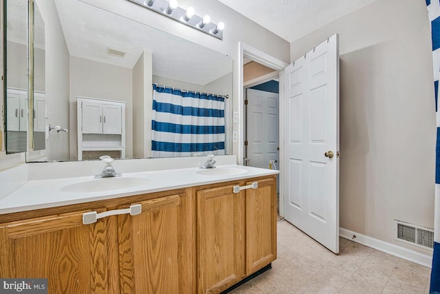 3218 Water Lily Ct, Laurel, MD 20724 - full bath featuring double vanity, baseboards, and a shower with shower curtain