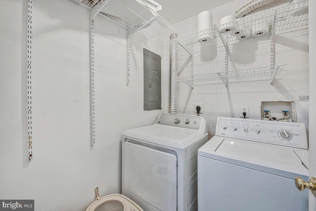 3218 Water Lily Ct, Laurel, MD 20724 - laundry room with washing machine and clothes dryer and electric panel