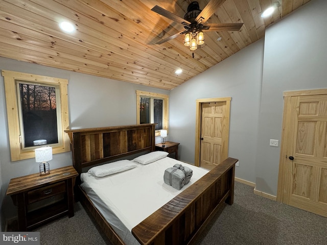 68 Taylor Ln, Mc Henry, MD 21541 - carpeted bedroom featuring recessed lighting, lofted ceiling, baseboards, and wood ceiling