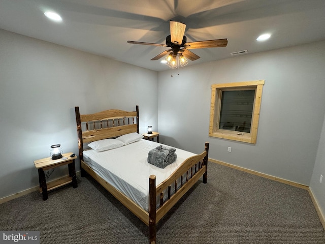 68 Taylor Ln, Mc Henry, MD 21541 - bedroom featuring carpet flooring, baseboards, recessed lighting, and ceiling fan