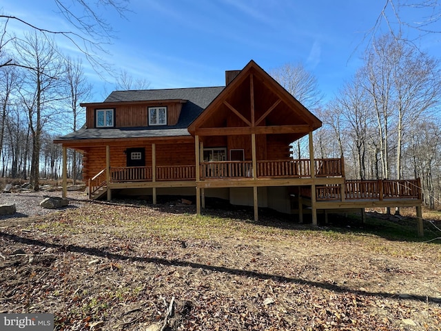 68 Taylor Ln, Mc Henry, MD 21541 - view of front of house featuring log exterior and a porch
