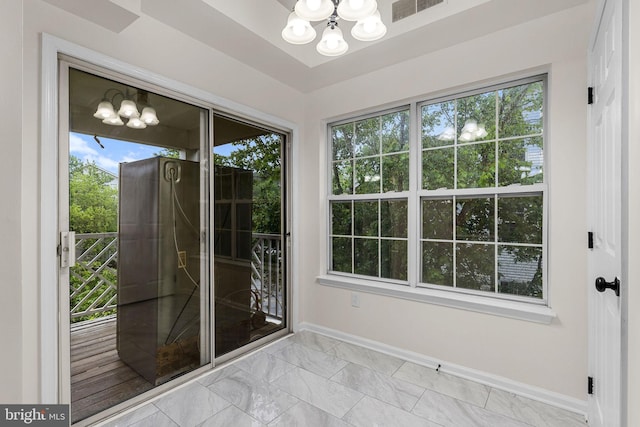 5948 Founders Hill Dr Unit 301, Alexandria, VA 22310 - unfurnished sunroom with a chandelier