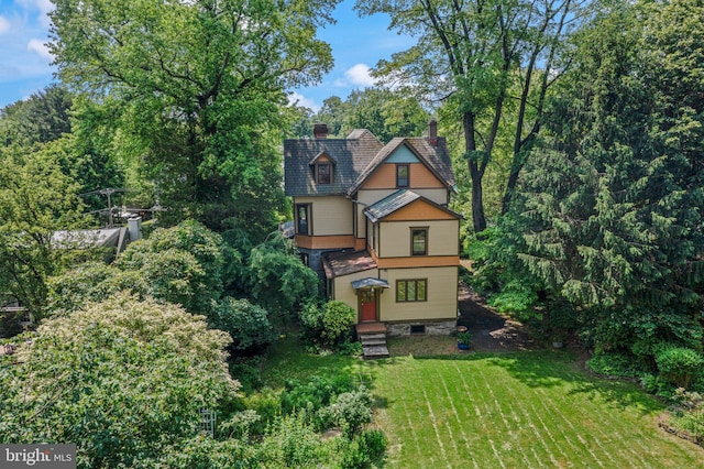 127 Webster Ave, Wyncote, PA 19095 - rear view of property with a chimney and a yard