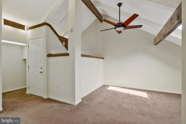 11174 Glade Dr, Reston, VA 20191 - bonus room with beam ceiling, ceiling fan, carpet, high vaulted ceiling, and baseboards