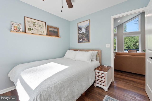 1820 Gooney Manor Loop, Bentonville, VA 22610 - bedroom featuring wood finished floors, a ceiling fan, and baseboards