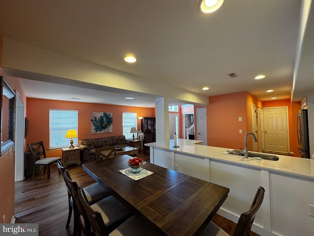 132 Seabright Way Unit D5, Rehoboth Beach, DE 19971 - dining space featuring recessed lighting and dark wood-style flooring