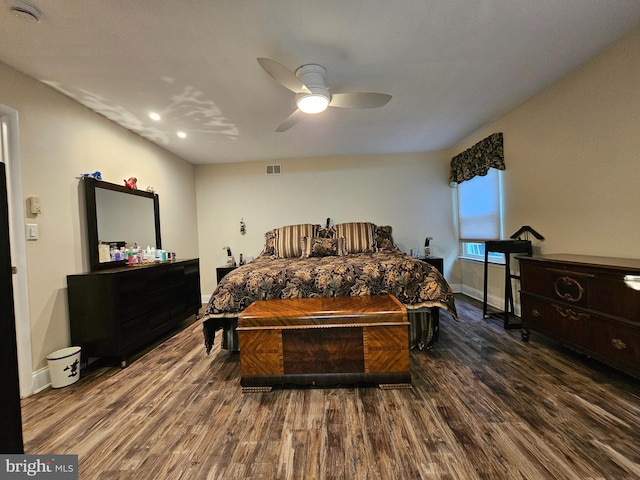 57 Finchley Ct, Southampton, NJ 08088 - bedroom with wood finished floors, baseboards, a ceiling fan, and recessed lighting