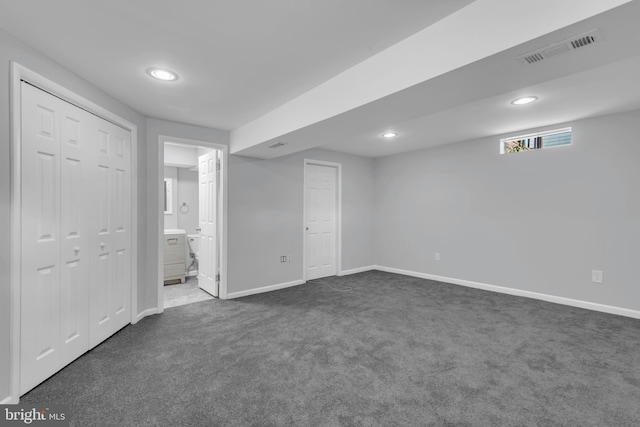 31 Ewing Dr Unit C, Reisterstown, MD 21136 - unfurnished bedroom featuring dark carpet, recessed lighting, and connected bathroom