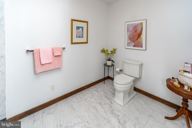 27 Arnold Dr, Princeton Junction, NJ 08550 - bathroom featuring toilet and marble finish floors