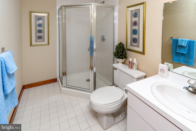 27 Arnold Dr, Princeton Junction, NJ 08550 - bathroom with vanity, a shower stall, and tile patterned flooring