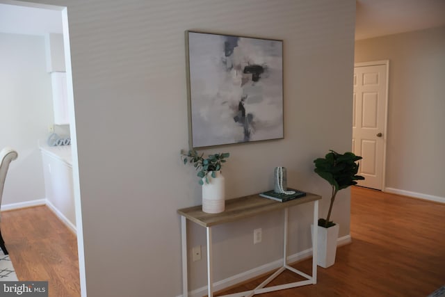 12340 Rosslare Ridge Rd Unit 204, Lutherville Timonium, MD 21093 - hallway featuring wood finished floors and baseboards