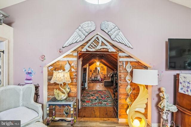 947 Martin Rd, Baltimore, MD 21221 - living area with lofted ceiling and hardwood / wood-style floors