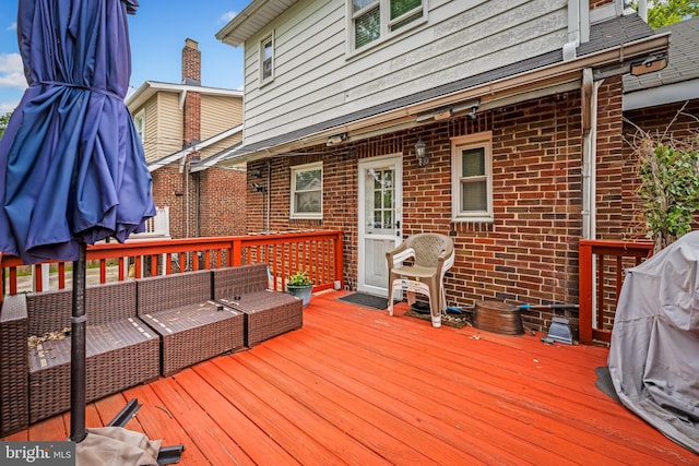 2707 Kildaire Dr, Baltimore, MD 21234 - wooden deck featuring an outdoor hangout area