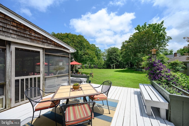 12 Hatsawap Rd, Cambridge, MD 21613 - deck featuring a yard and outdoor dining area
