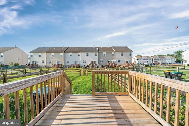 605 Red Timber Ln, Smyrna, DE 19977 - wooden terrace with a residential view