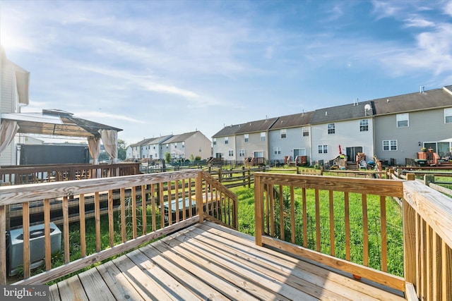 605 Red Timber Ln, Smyrna, DE 19977 - deck with a gazebo and a residential view