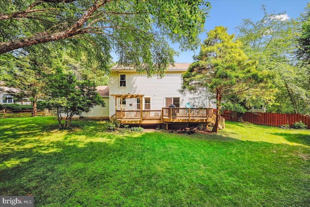 19112 Gunnerfield Ln, Germantown, MD 20874 - rear view of house with a wooden deck
