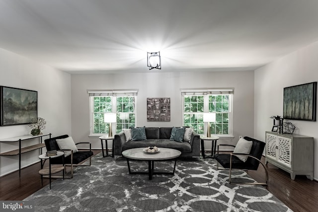 7910 Peyton Forest Trl, Annandale, VA 22003 - living area featuring wood finished floors, healthy amount of natural light, and a chandelier