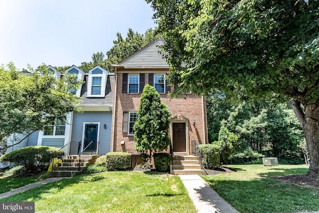7910 Peyton Forest Trl, Annandale, VA 22003 - view of front of home featuring brick siding and a front yard