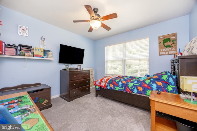 2200 Summerdale Ln, Linfield, PA 19468 - bedroom featuring carpet flooring, a ceiling fan, and baseboards