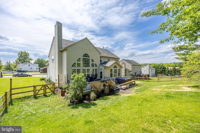 2200 Summerdale Ln, Linfield, PA 19468 - rear view of house with a deck and a chimney