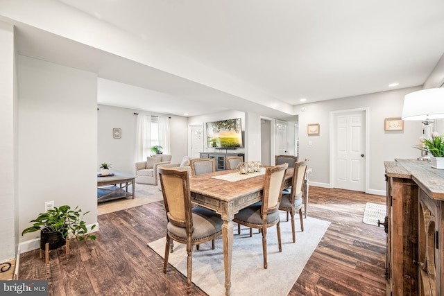 1576 Delong Dr, Downingtown, PA 19335 - dining room with dark wood finished floors, recessed lighting, and baseboards
