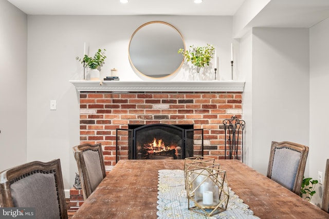 1576 Delong Dr, Downingtown, PA 19335 - dining area view of a fireplace and recessed lighting