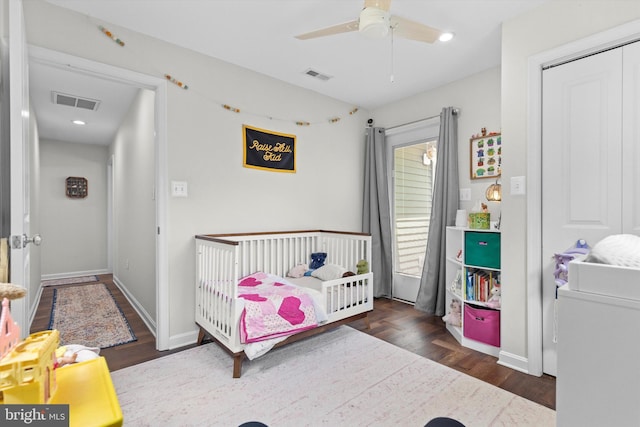 938 Nabbs Creek Rd, Glen Burnie, MD 21060 - bedroom featuring wood finished floors, baseboards, recessed lighting, and a ceiling fan