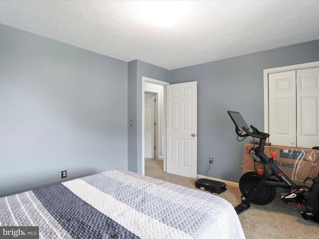 1204 S Fork Dr, Front Royal, VA 22630 - bedroom with carpet flooring, a closet, baseboards, and a textured ceiling