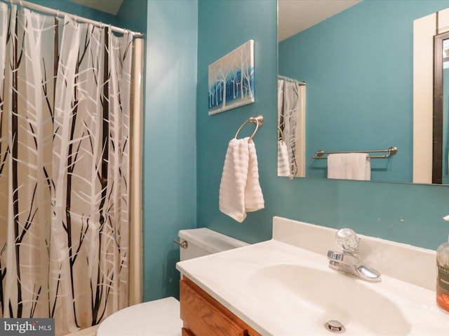 1204 S Fork Dr, Front Royal, VA 22630 - bathroom featuring toilet, vanity, and curtained shower