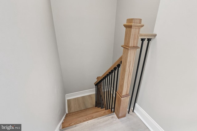 308 S 56th St, Philadelphia, PA 19143 - stairway featuring wood finished floors and baseboards