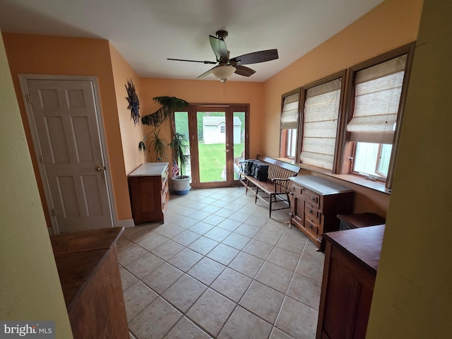 120 S Morwood Ave, Reading, PA 19609 - office area with a ceiling fan and light tile patterned floors