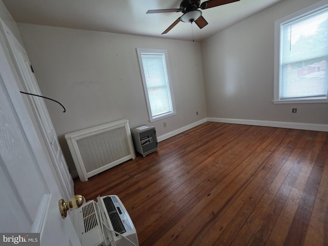 120 S Morwood Ave, Reading, PA 19609 - unfurnished room with a ceiling fan, radiator heating unit, plenty of natural light, and hardwood / wood-style floors