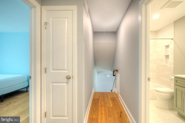 1 Wembley Dr, Mount Laurel, NJ 08054 - hall with light wood finished floors and an upstairs landing