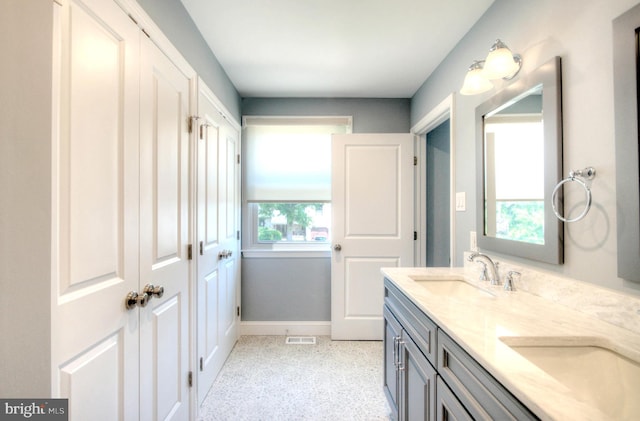1 Wembley Dr, Mount Laurel, NJ 08054 - bathroom featuring double vanity and baseboards