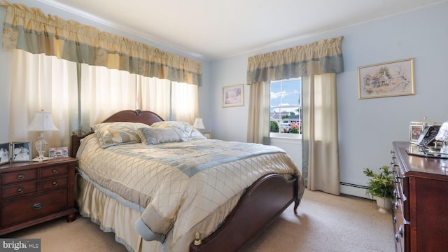 126 Heartwood Rd, Levittown, PA 19056 - bedroom with light colored carpet and baseboard heating