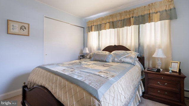 126 Heartwood Rd, Levittown, PA 19056 - bedroom featuring carpet floors, a closet, and baseboards