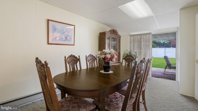 126 Heartwood Rd, Levittown, PA 19056 - dining space featuring carpet floors and baseboard heating